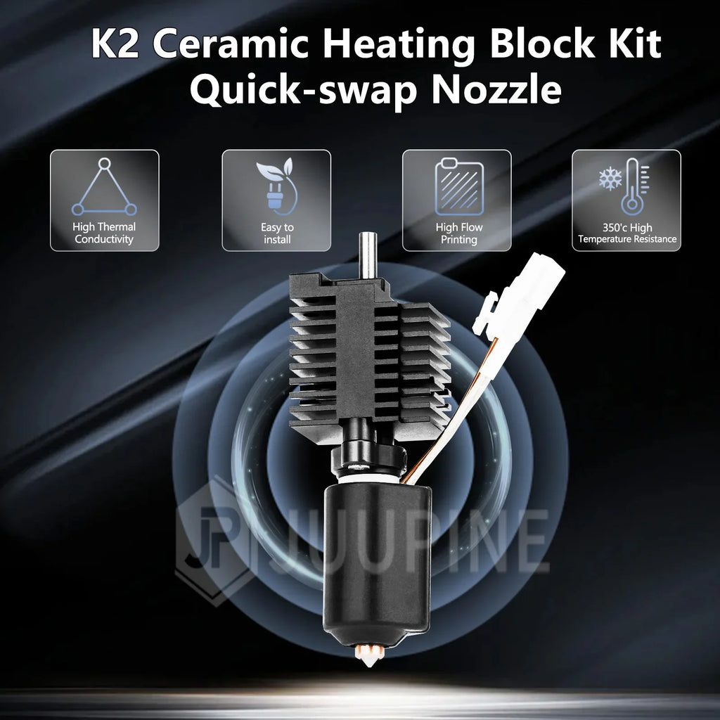 For Creality K2 Plus Hotend Ceramic Heating Block Kit 0.4mm All-metal Integrated Quick swap Nozzle 350°C for Creality K2P Combo