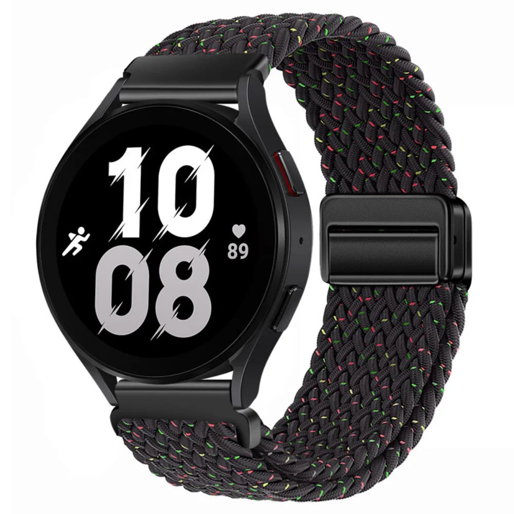 20mm 22mm Magnetic Bracelet for Samsung Galaxy Watch 7/6/Classic/5/4/3 Braided Nylon Strap for Huawei Watch 4/3/GT6 5 4 Pro Band