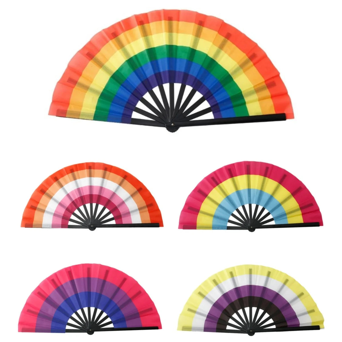 Rainbows Folding Fan Colourful Fan LGBTs Gay Pride Party Summer Cooling Fan Music Festival Women Men Props Lightweight