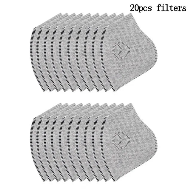 Cycling Face Mask with Filter Big Size Dust Mask Sport Washable Reusable Summer Face Mask for Men Bandana Actived Carbon Filters