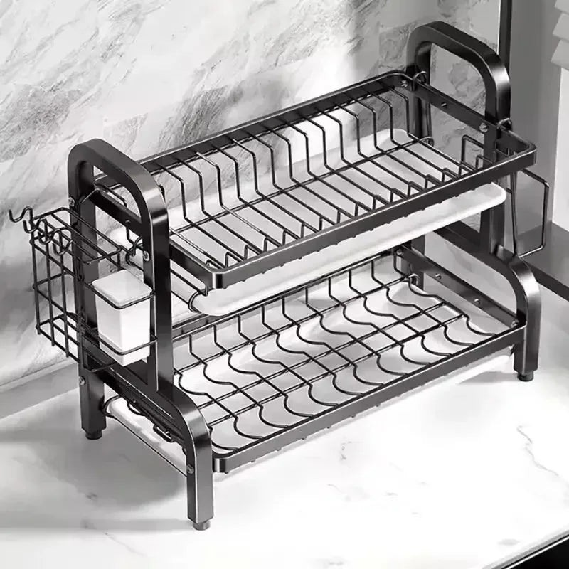 Kitchen Tableware Storage Box Multifunctional Cupboard Drain Rack Shelf Cupboard Storage Box Bowls