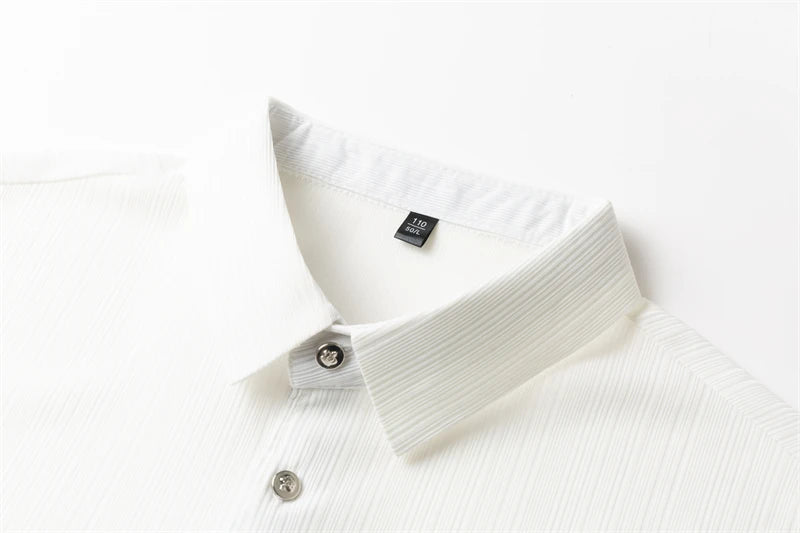 2025 New Men's Casual and Fashionable Solid Color Short Sleeved Polo Shirt Comfortable and Versatile Summer T-shirt