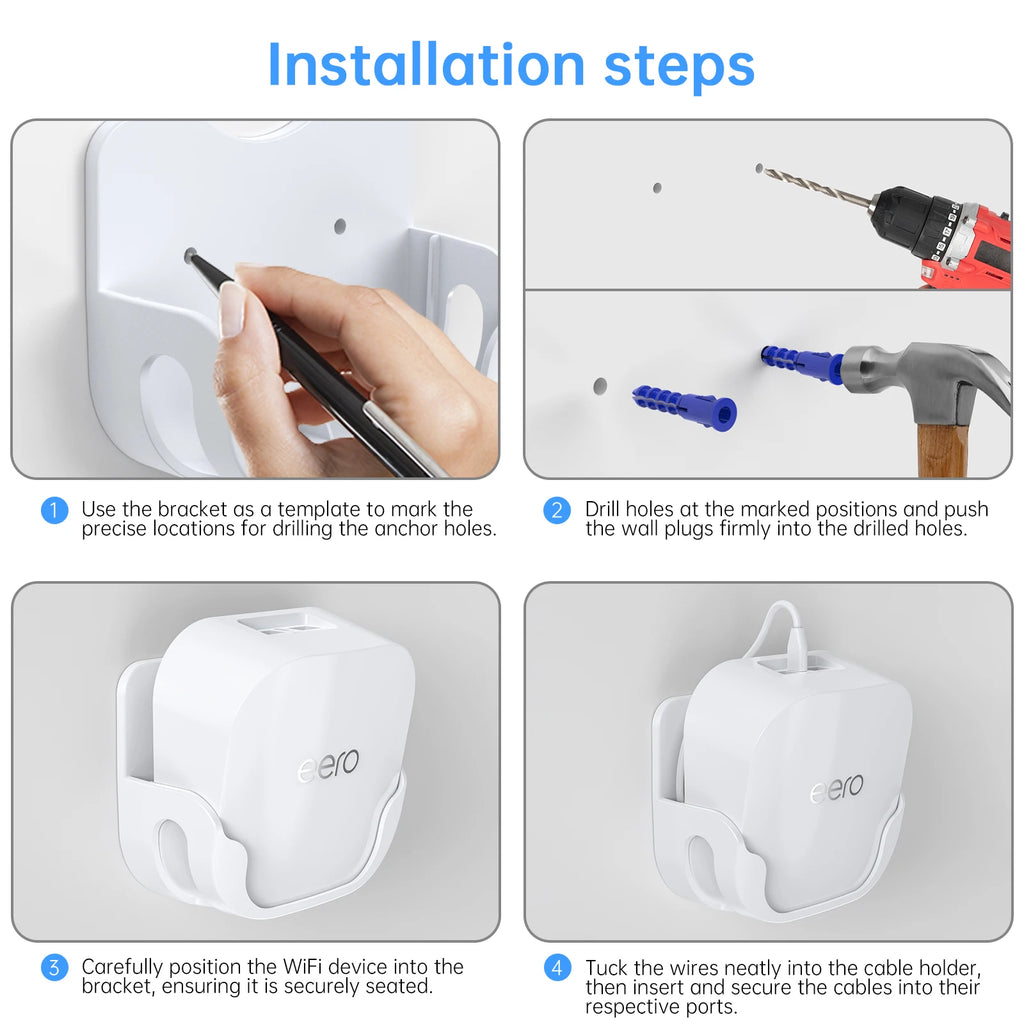 EDUP HY-WT1218 2PCS Eero7 Wi-Fi 7 Wall-Mount Bracket Easy Setup Custom Fit for Eero7 Systems Precision Engineered Secure Hold
