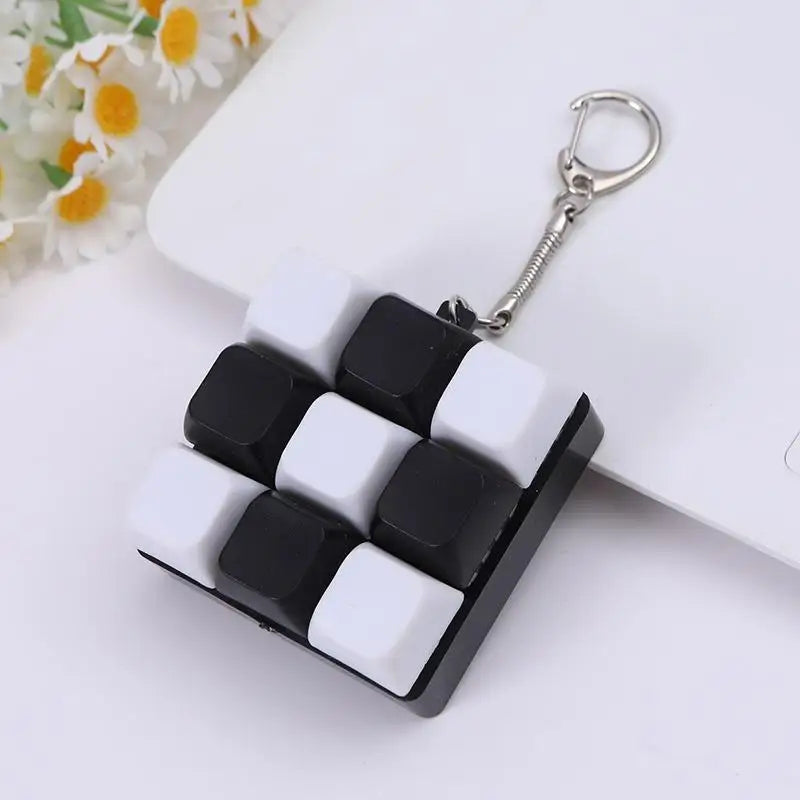 Button Keycap  Keychain 9 Keys Keyboard Decompression Toys DIY Keyboard Keychain Toys For Adult Gifts To Relief Pass Time