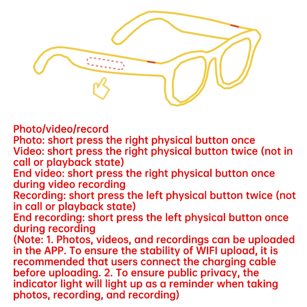 SENBONO 2025 AI Smart Glasses HD 1080P Camera Polarized Sunglasses Mini Camera Video Recorder 5MP Camera | Real-Time Translation