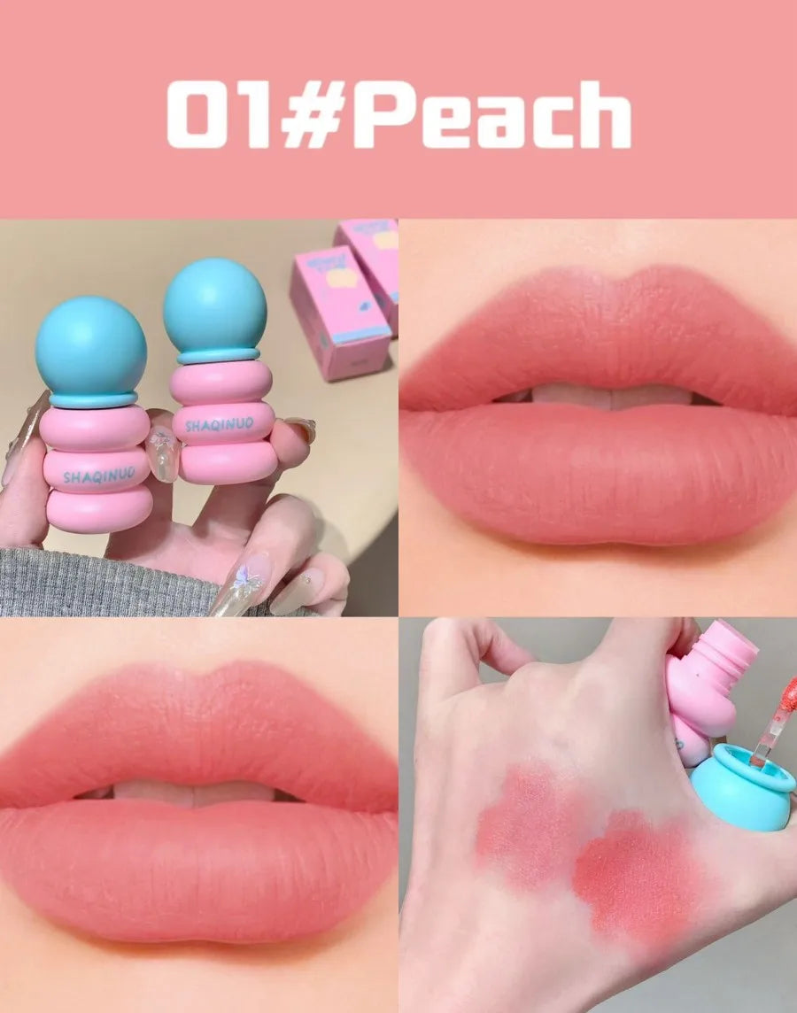 SHAQINUO Matte Lip Clay Lip Glaze, Contrasting Colors Matte Velvet Lip Clay Long-lasting Color Non-drying Lipstick
