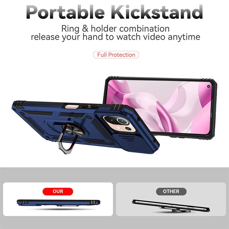 For Xiaomi Mi 11 Lite Case Magnetic Holder Ring Armor Shockproof Funda For Mi11 Lite 5G NE Mi 11 Light 11Lite Lesn Protect Cover