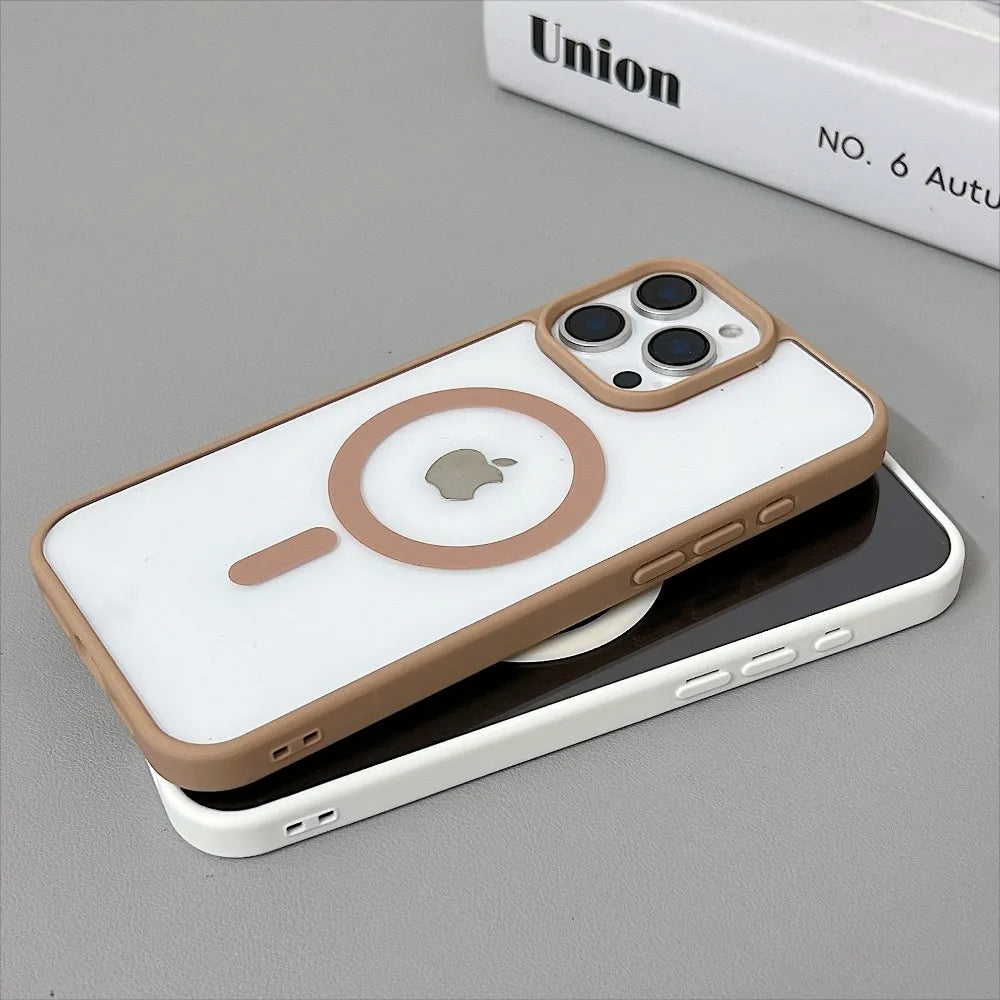 Luxury Original for Magsafe Transparent Phone Case For iPhone 16 Plus 15 ProMax 14 13 12 11 Mini Magnetic Protective Clear Cover