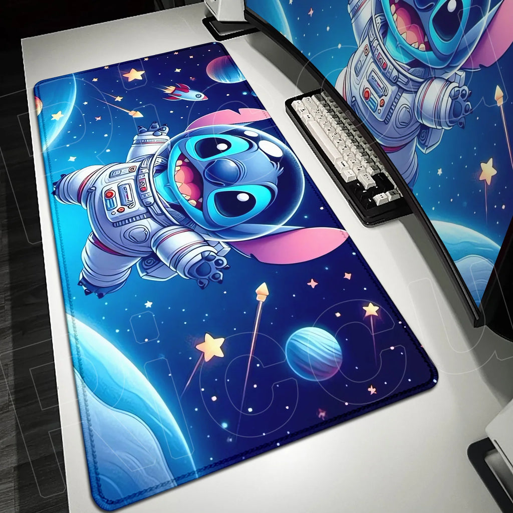 Large Gaming Mice Pad Kawaii Anime Stitch Mousepad Gamer Mausepad XXL Computer Office Speed Deskmat Keyboard Cabinet Accessories