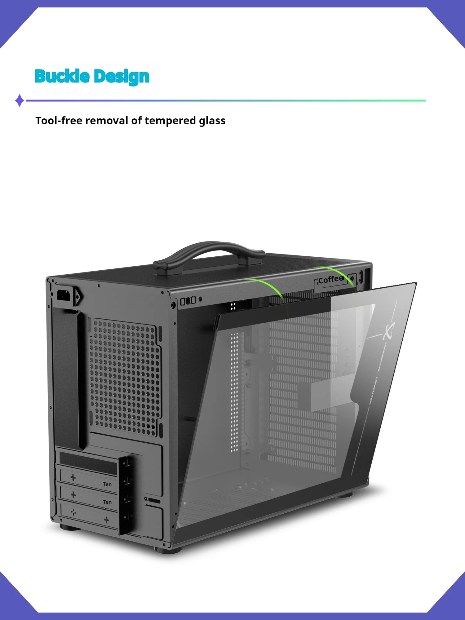 Power train X-Gamerx M1 PC gaming case M-ATX glass side-transparent portable mini computer case ATX SFX Power supply