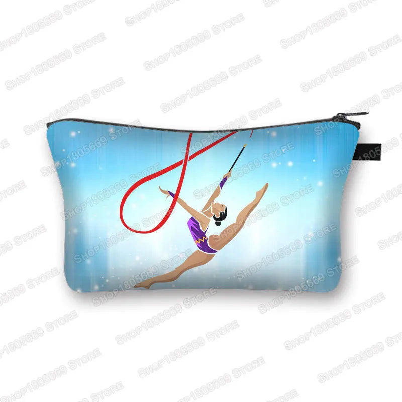 Rhythmic Gymnastics Cosmetic Bag Women Makeup Bags Ballet Dancer Girls Lipstick Cosmetic Holder Beauty Organizer Box For Travel