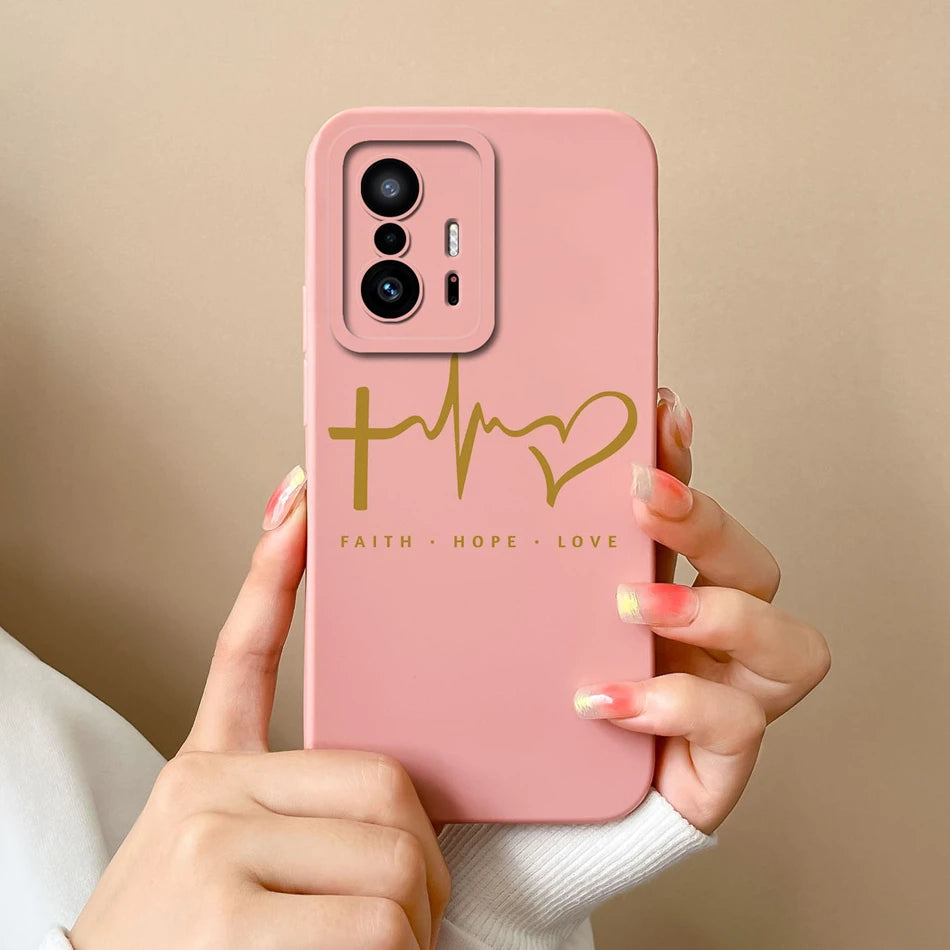 Love Heart Case For Xiaomi 11T Pro Back Cover Soft Liquid Silicone Full Protection Phone Covers For Xiaomi Mi 11t Pro 11 t Funda