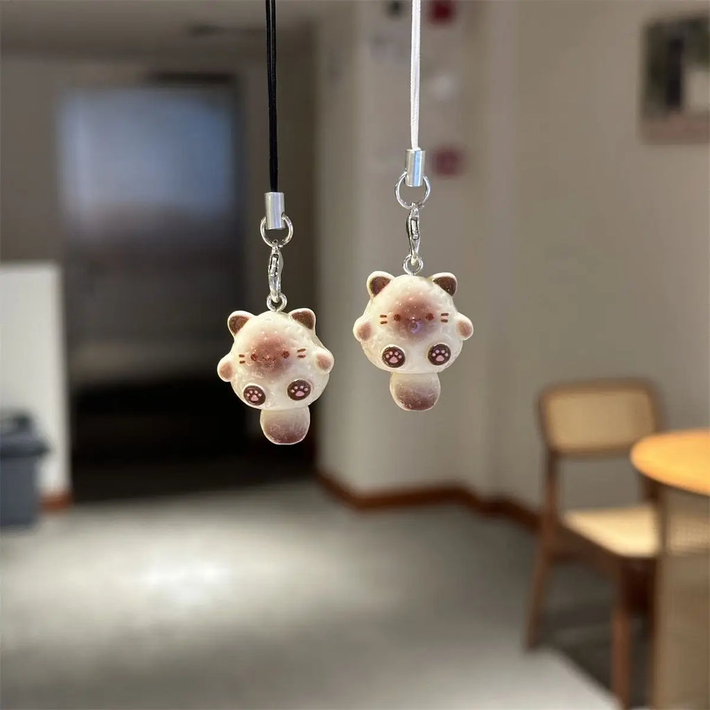 Kawaii Cat Bear Pendant Phone Keychain Cute Adorable Phone Charm Strap Keycord