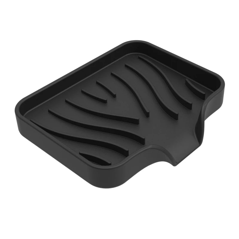1-Pack Silicone Drain Soap Box Kitchen Bathroom Anti-slip Sink Tray Creative Washing Table Soap Tray Free Punch Drain Rack