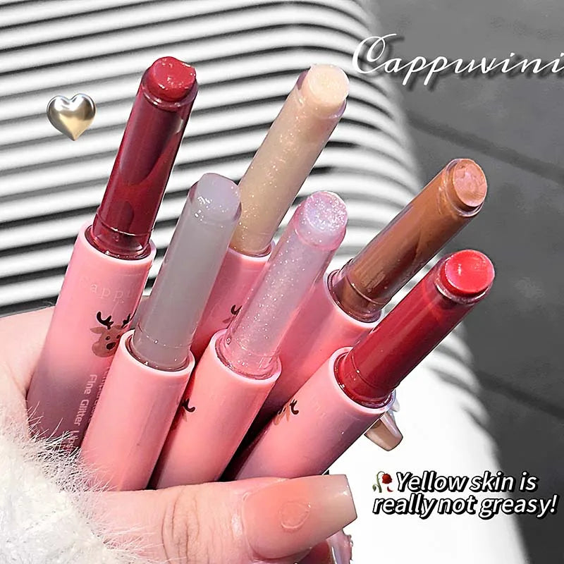 Shimmer Lip Jelly Pen Moisturizing Mirror Water Light Solid Lip Gloss Film-forming Non-Fading Gloss Lipstick Long-lasting Makeup
