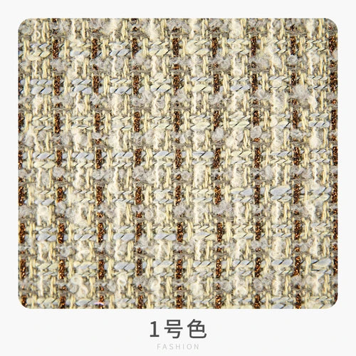 Retro Style High-grade Tweed Coat Fabric By Meters for Clothes Skirts Sewing Striped Pattern Wool Polyester Designer Cloth Drape
