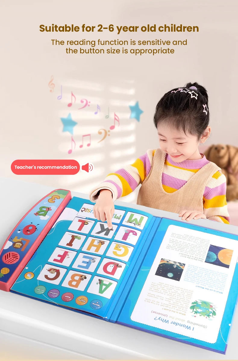 Children Electronic Book English Educational Sound Reading Machine Smart Electronic Books Story for Kids Students Children Gifts