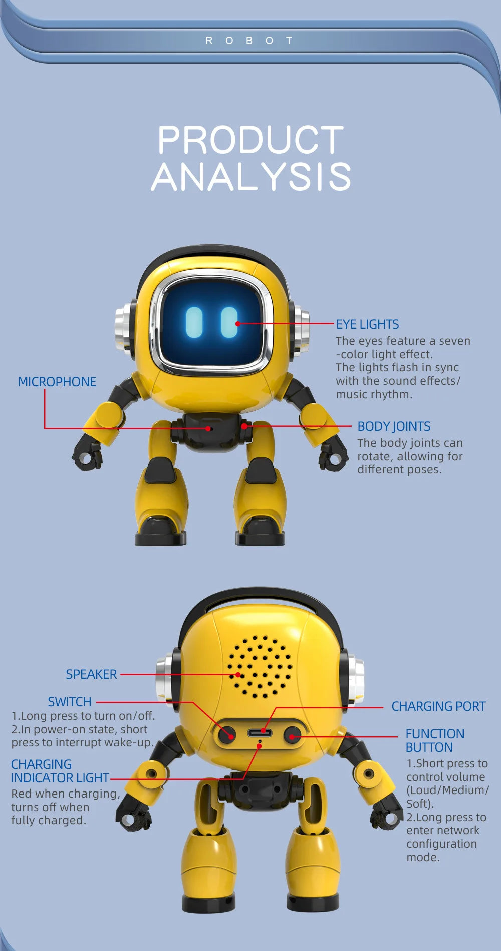 Ai Robot Smart Ai Voice Controlled Multifunctional Interactive Daily Life Assistant Educational Toy For Boys Kids