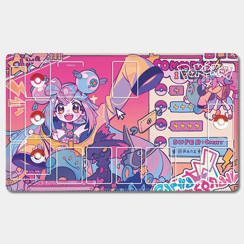 PTCG Pokemon Iono Rosa Eevee Snorlax Animation Characters Single Table Mat Battle Pad Classics Anime Collection Cards Toy Gift