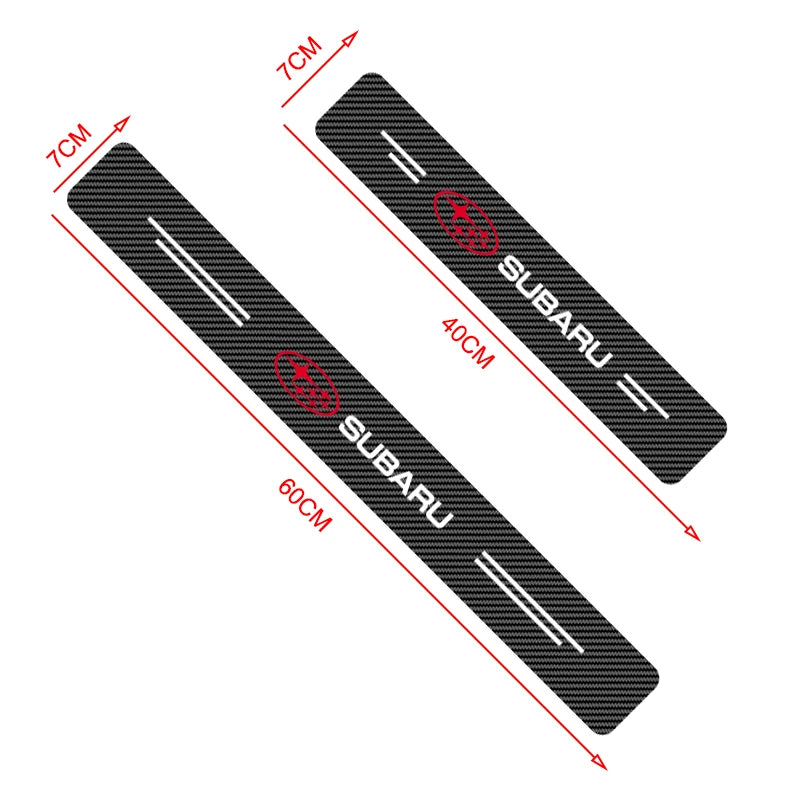 Car Door Threshold Scuff Plate Carbon Fiber Decals Stickers For Subaru Impreza Forester Outback Legacy Crosstrek XV Leone WRX