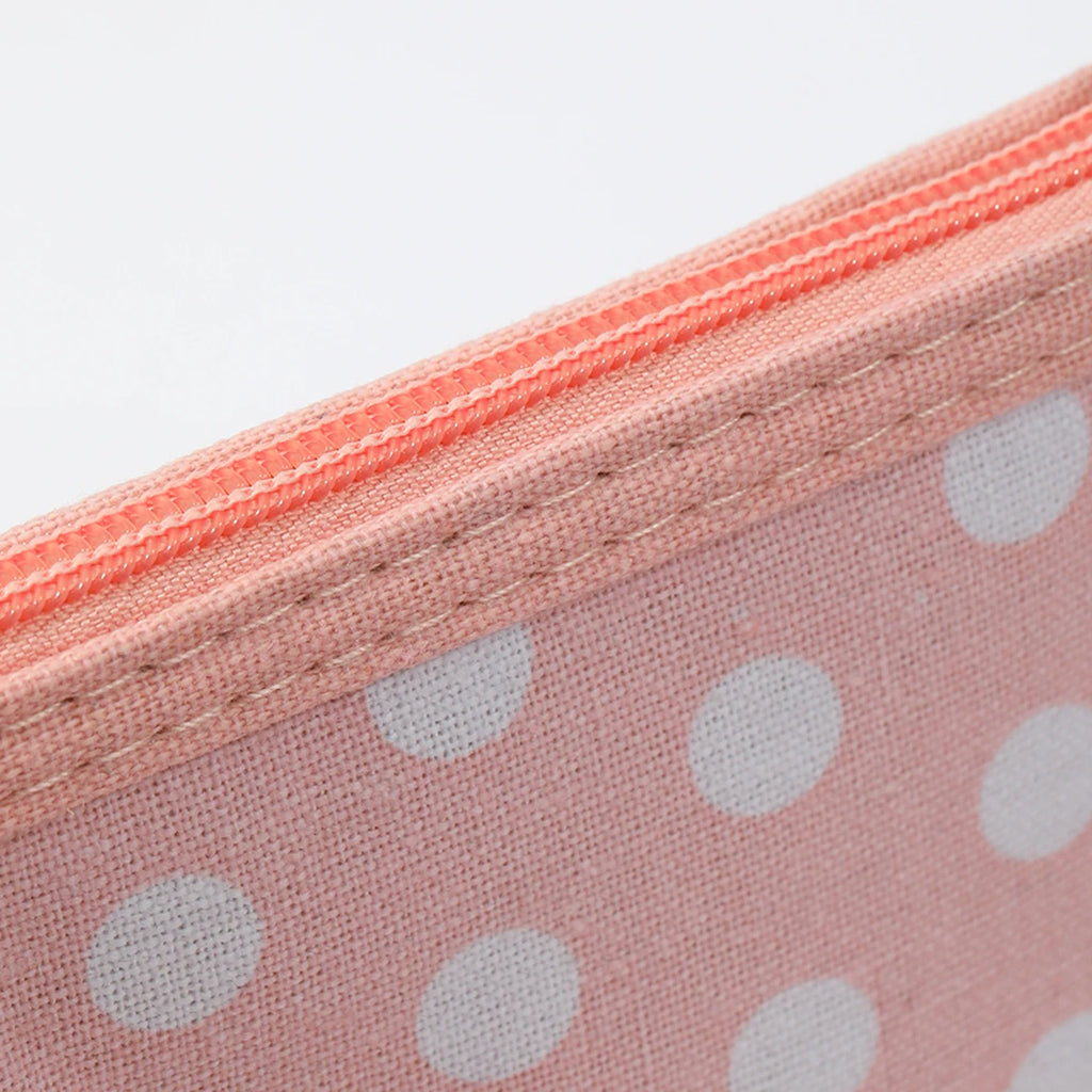 Small Fresh Canvas Dot Makeup Bag Simple and portable skincare storage bag Korean version student pencil case wallet