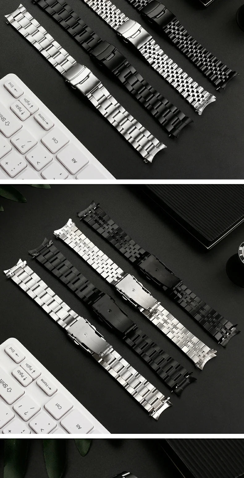 For Seiko No.5 Solid Stainless Steel Band 20mm 22mm Men's Sports Strap SKX007 SKX009 SRPD63K1 SKX175 Jubilee Curved End Bracelet