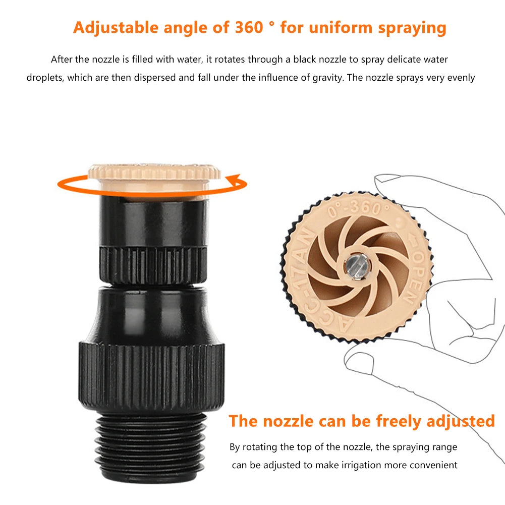 5pcs Water Sprinkler 360 Degree Rotation Household Sprinkler System Corrosion Resistant Easy Install for Garden Lawn