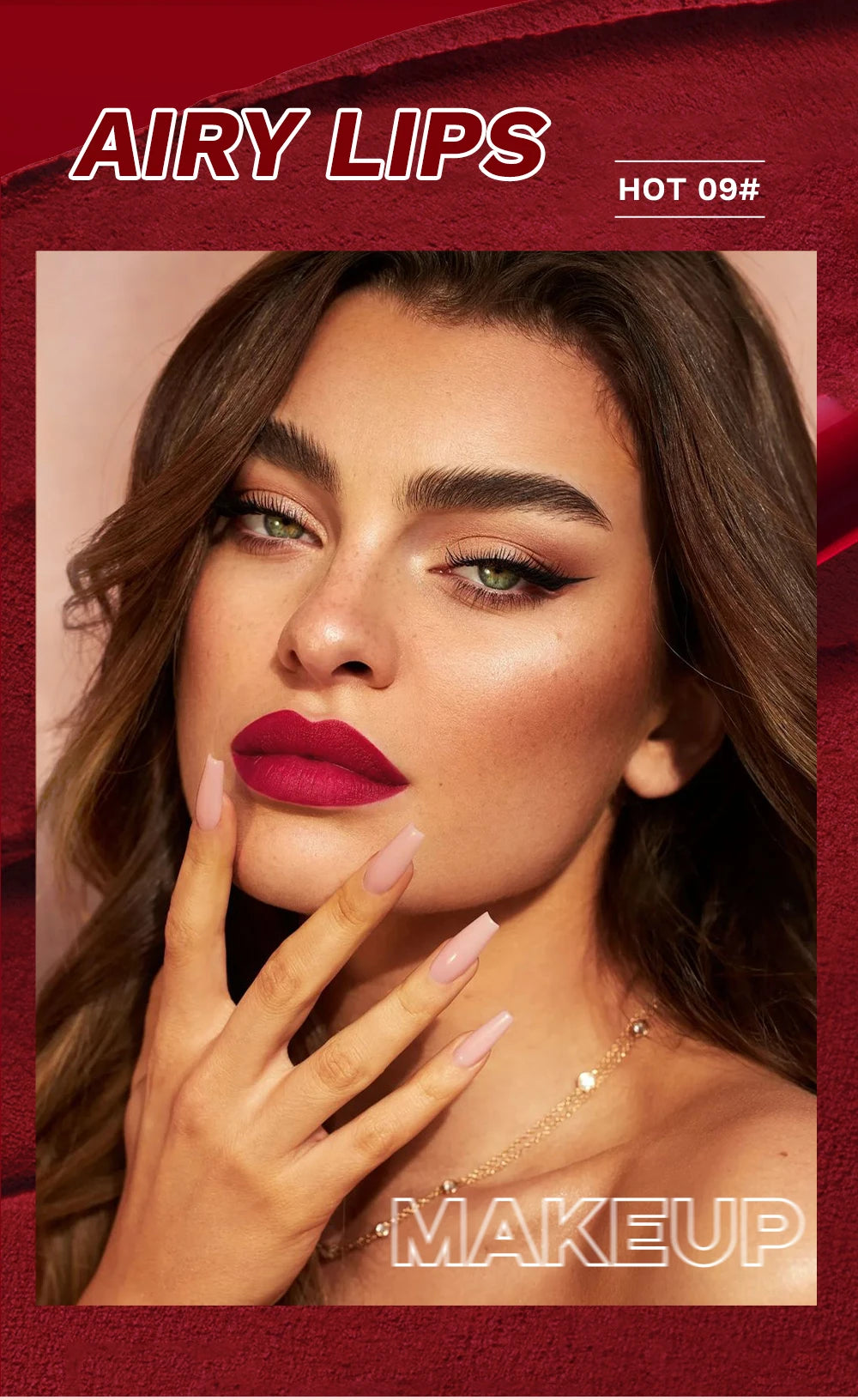 QIBEST Nude Lipstick Matte Lip Gloss High Pigment Makeup Classic Sexy Lipgloss Non-Stick Cup Long Lasting Red Lip Tint Cosmetics