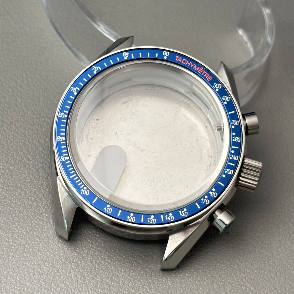 39.7mm VK63 case moon metal case chronograph case bezel,VK63 Business watch sealed back moon watch mission moon mod