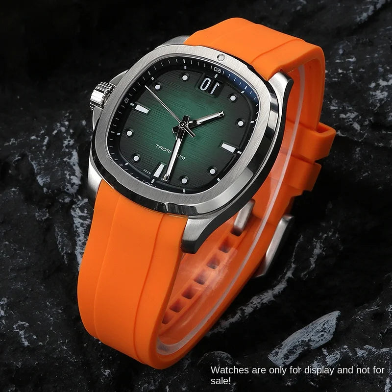22mm curved rubber watch strap for Mido New Multiport TV Series M049.526 Watch Band Men's Soft Waterproof Wristband Bracelet