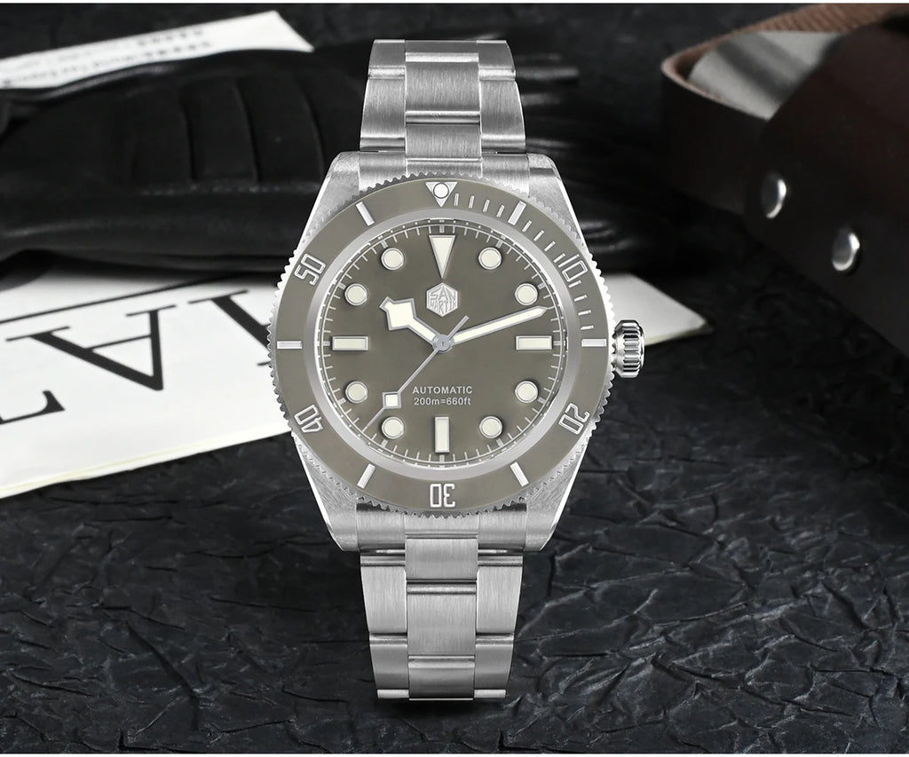 San Martin 40mm Vintage Diver Luxury Men Wristwatch Brand Classic BB58 PT5000 Automatic Mechanical Watches Sapphire 20Bar SN0008