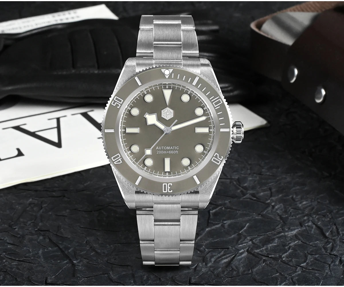 San Martin 40mm Vintage Diver Luxury Men Wristwatch Brand Classic BB58 PT5000 Automatic Mechanical Watches Sapphire 20Bar SN0008