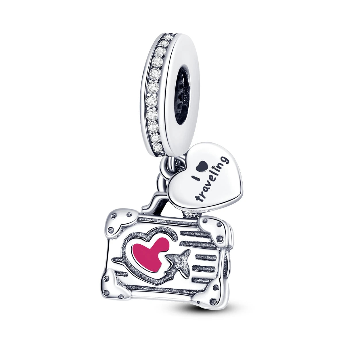 925 Silver Lipstick High Heels Charms For Lady Pendant Fit Original Bracelet DIY Ornament