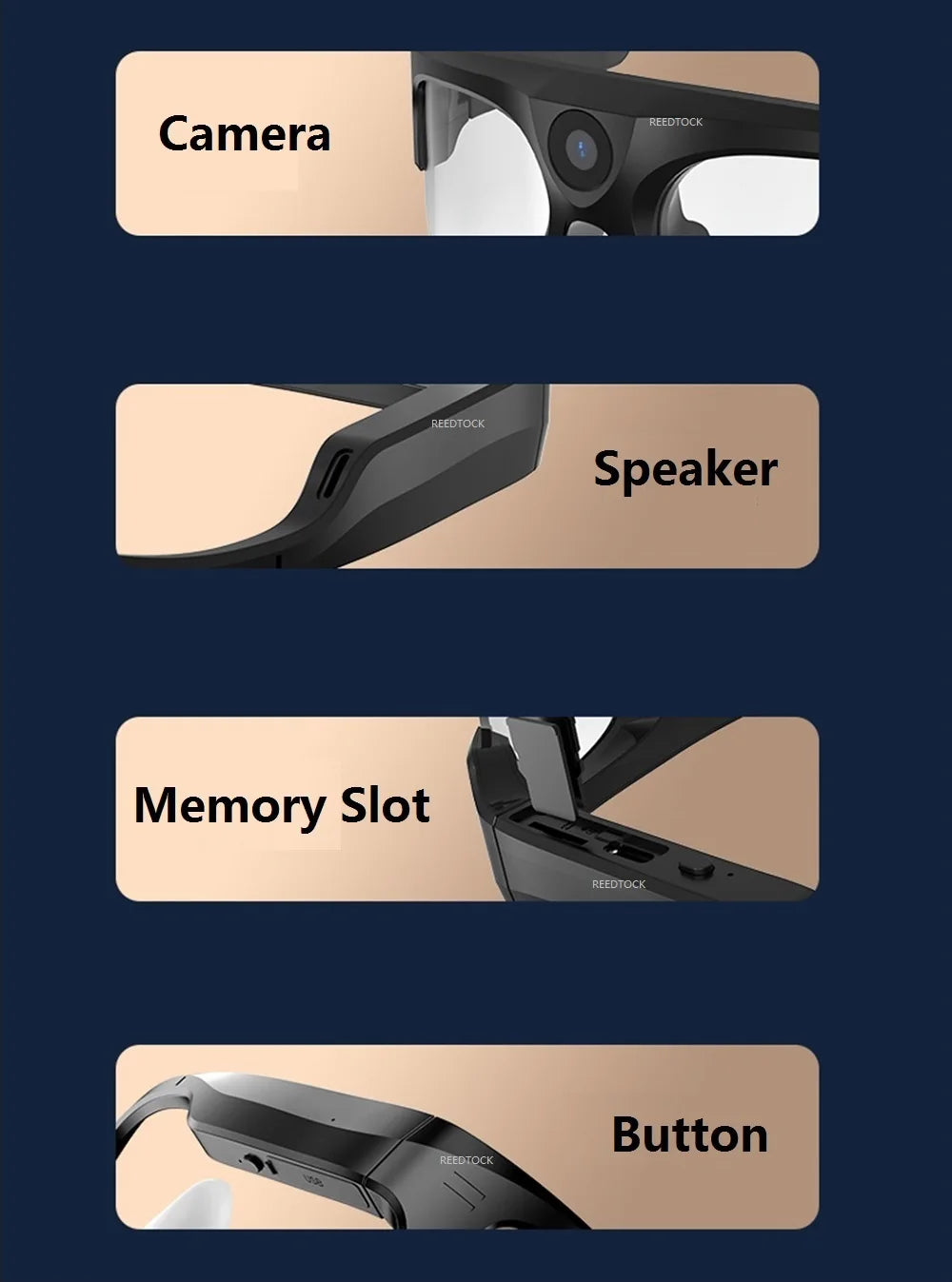 Mini Camera 2K HD 4K Photo Action Camera Music Sunglasses Smart Video Recording Glasses Outdoor Sports With Bluetooch Speaker
