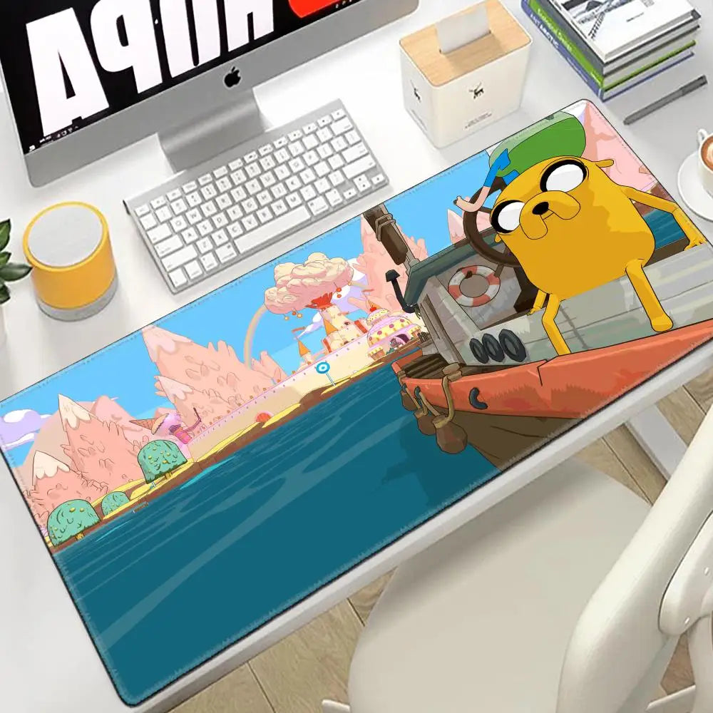 Desk Mat Adventure Time Mouse Pad Large Gamer Cabinet Pc Cabinets 80x30 Extended Cute Keyboard Mousepad Games Gaming Accessories