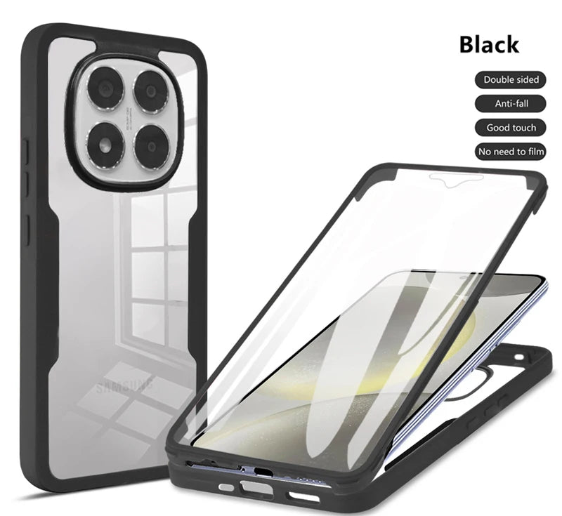 For Xiaomi Poco X7 5G Case 360 Sided Full Protect Back Cover for Pocco Poko Little X7 X 7 7X  Pocox7 Clear Screen TPU+PC Funda