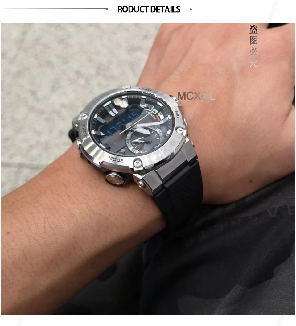 Resin Watchband Suitable for Casio GST-B200-1A Replacement Band GST-B200 Men's Sports Waterproof Rubber Strap Watch Accessories