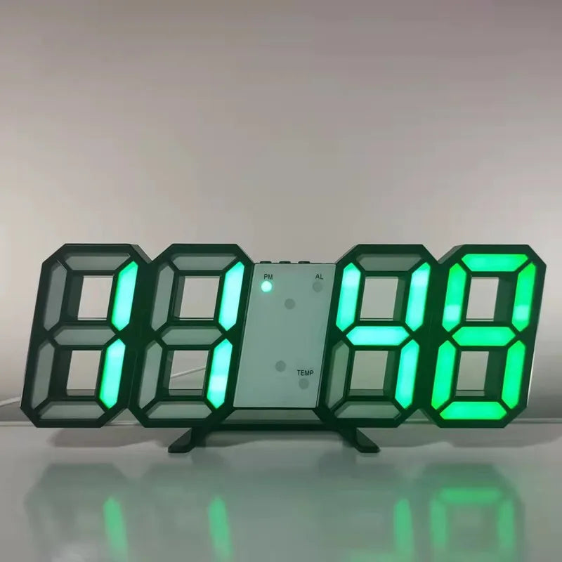 LED Digital Alarm Clock Wall Hanging With 3D Display Date Temperature For Home Kitchen Office Decoration Clocks Decor
