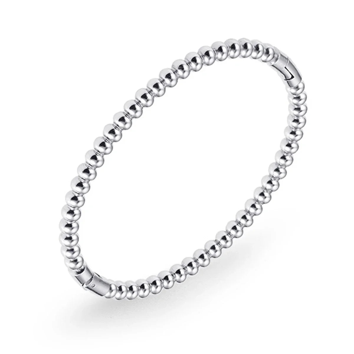 Round Ball Beaded Bracelets Bangles High Quality Stainless Steel Twist Balls Dots Bead Bangle for Women Jewelry