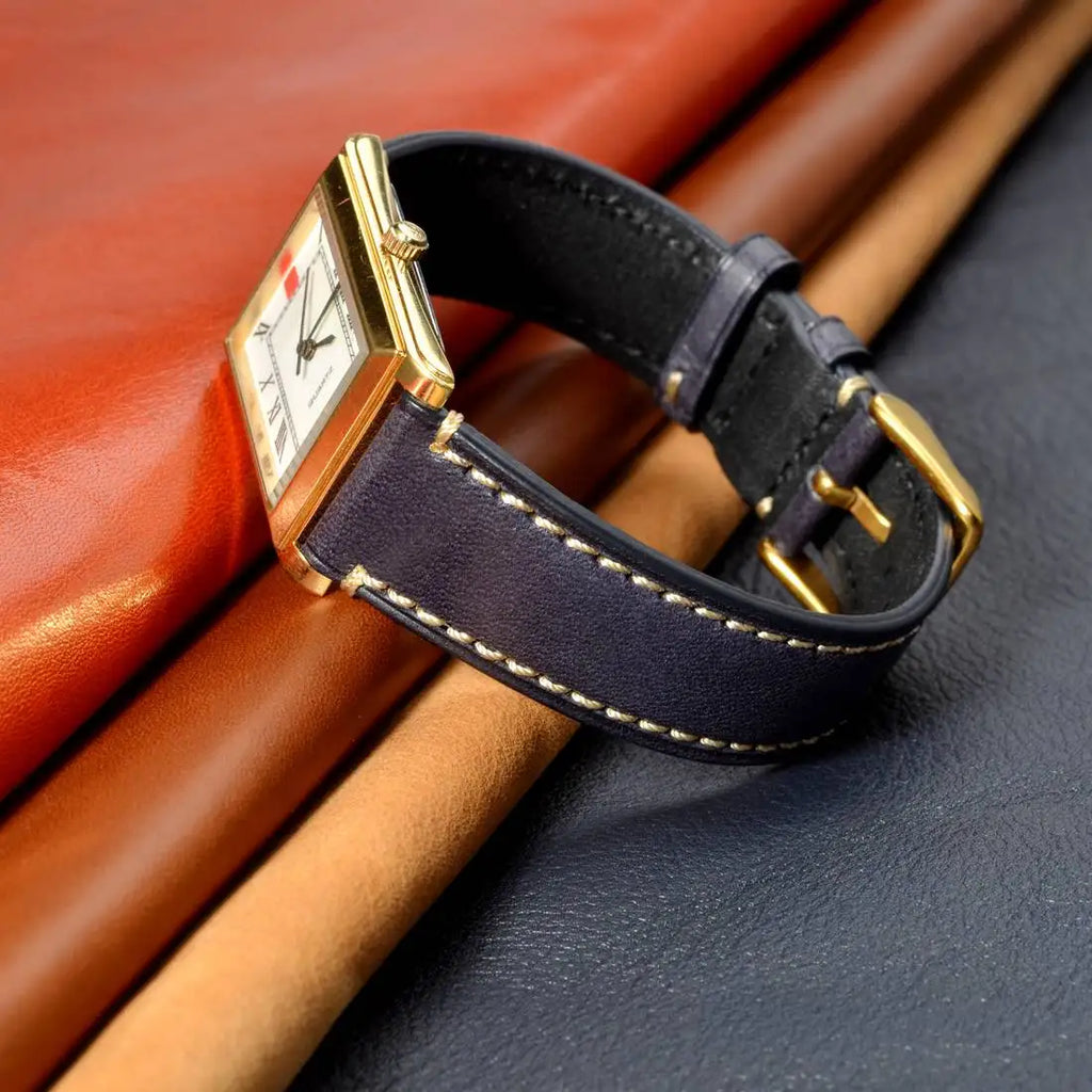 WOCCI 14mm 18mm 20mm 22mm Nubuck Italian Leather Watch Strap Bracelet Replacement Watchband for Women Men Black Green Blue Red
