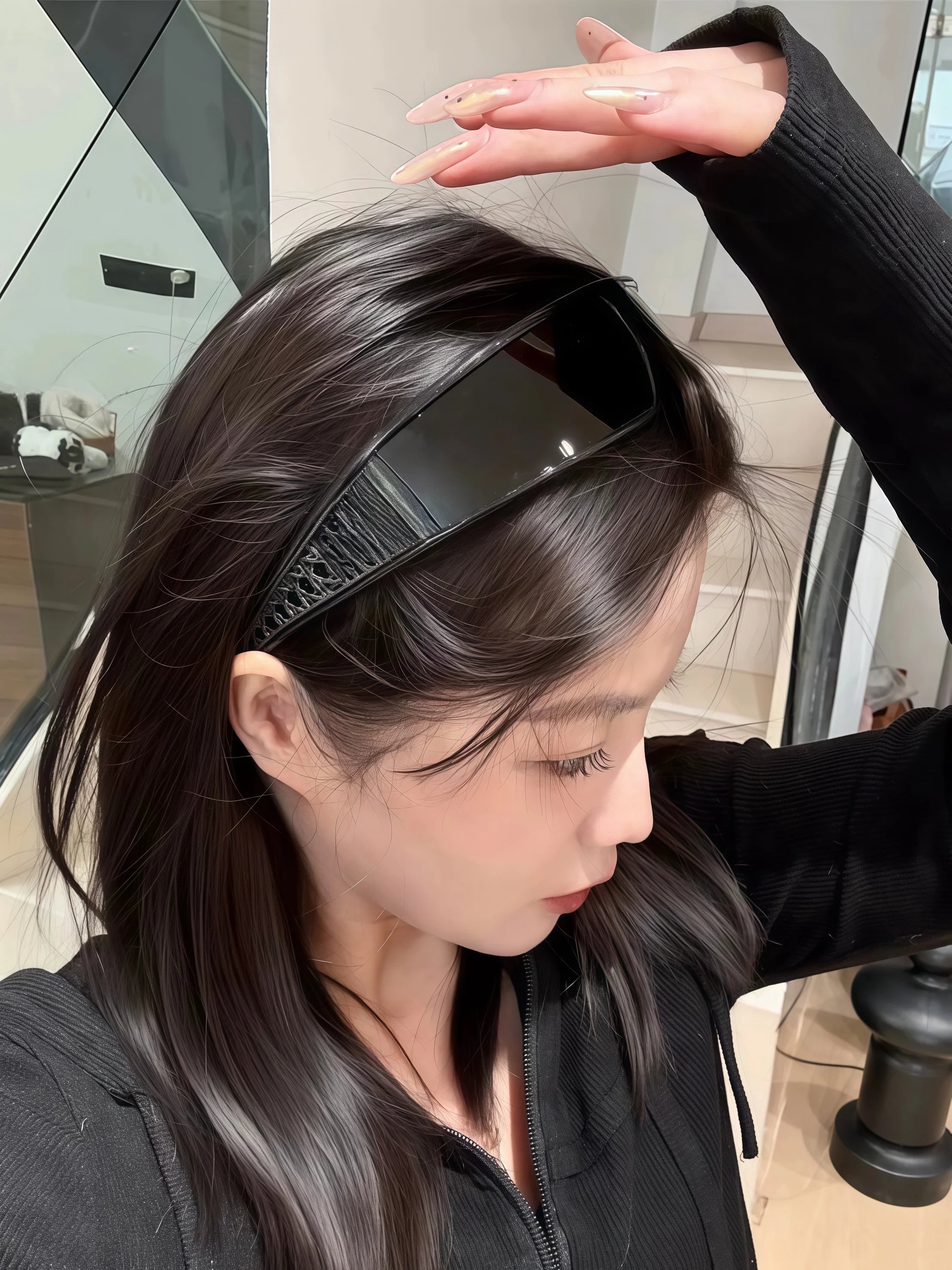 New Glasses Headband Female All-match Pressing Sunglasses Hair Bands Bundle Hair Hoop Curly Fixed Bezel Fashion Hair Accessories