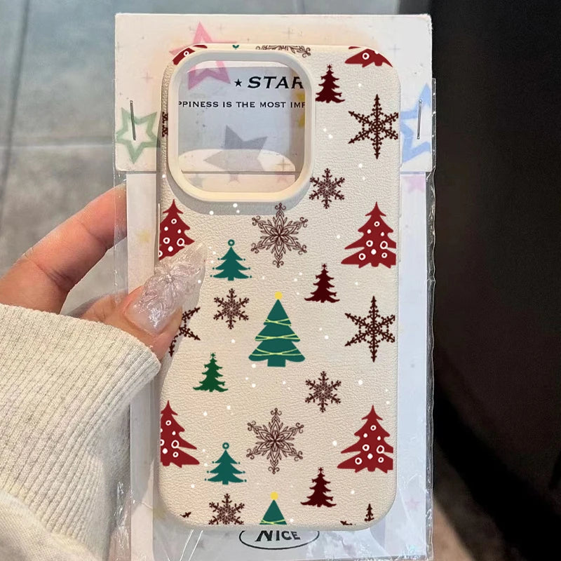 Shockproof Soft Cover Christmas Tree Snowflake Pattern Phone Case For iPhone 17 16 15 14 13 12 11 17 Pro Max Air XSMax XS XR X