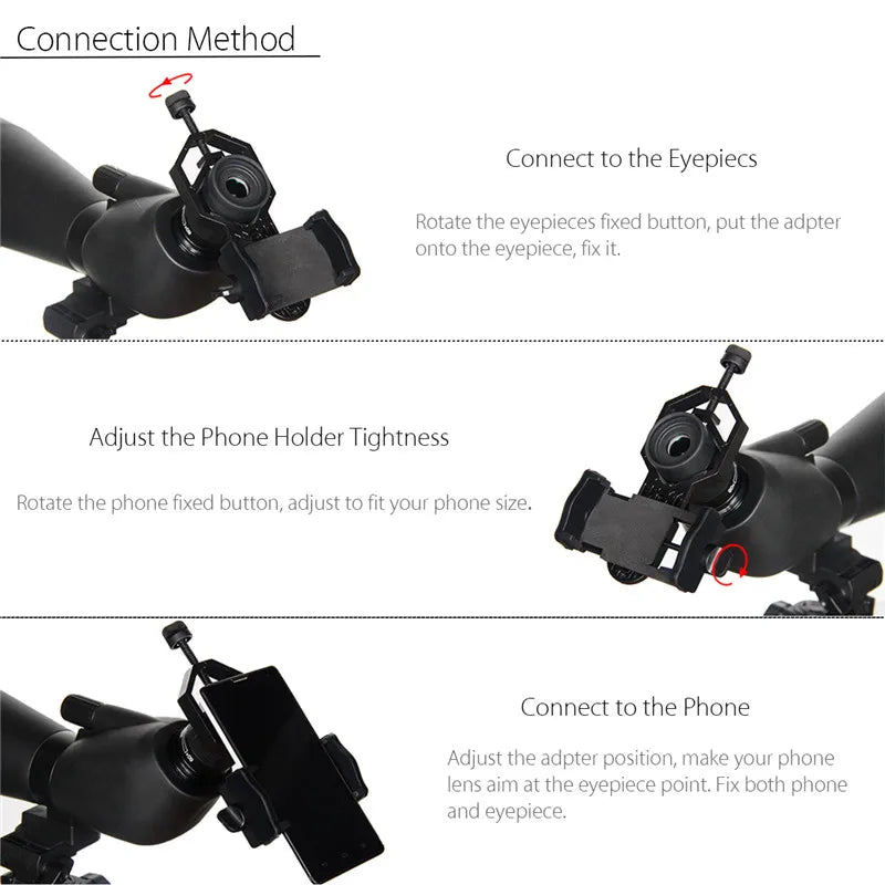 ERIKOLE Universal Cell Phone Adapter Clip Mount Binocular Monocular Spotting Scope Telescope Phone Holder Support Eyepiece