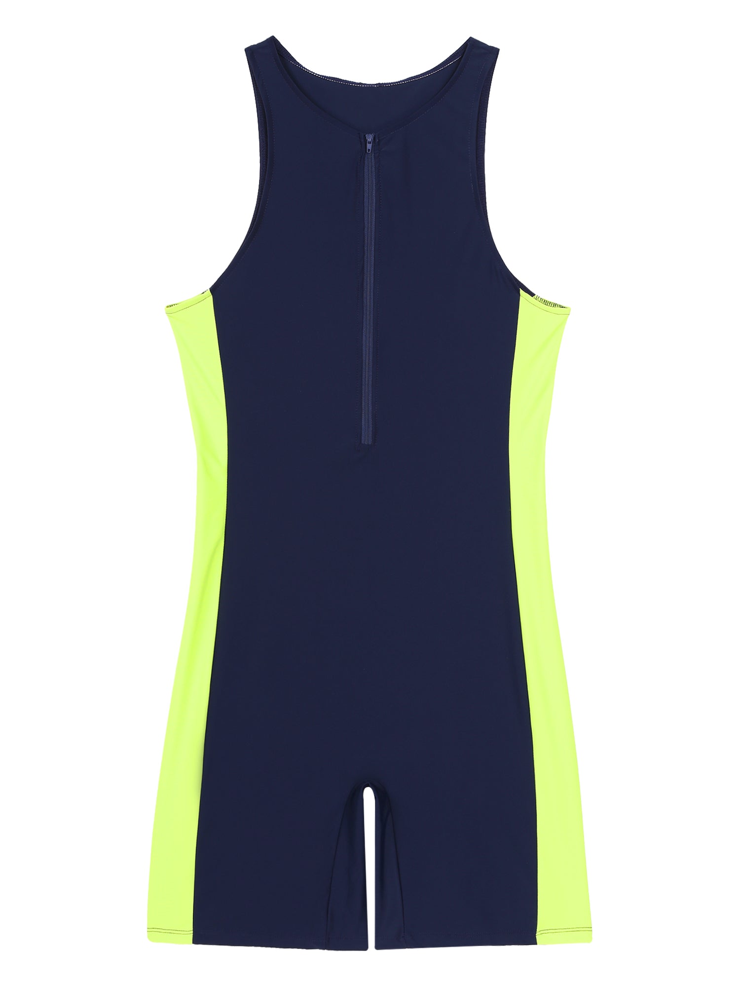 Men One-piece Swimwear Sleeveless Color Contrast Bodysuit Triathlon Wetsuit for Beach Pool Swimming Bathing Suits Male Swimsuits
