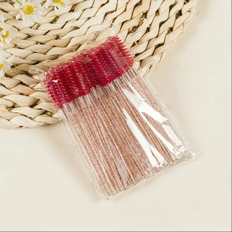 Disposable Crystal Eyelashes Brush Comb 50Pcs Eye Lashes Extension Mascara Wands Makeup Professional Makeup Beauty Tool