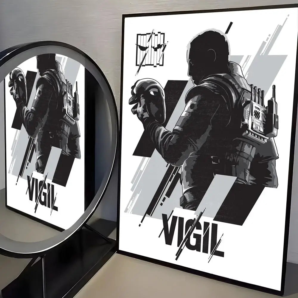 Game R-Rainbow Six Siege Poster Modern Aesthetic Canvas Wall Art Poster Cool Room Stuff Bedroom Decor