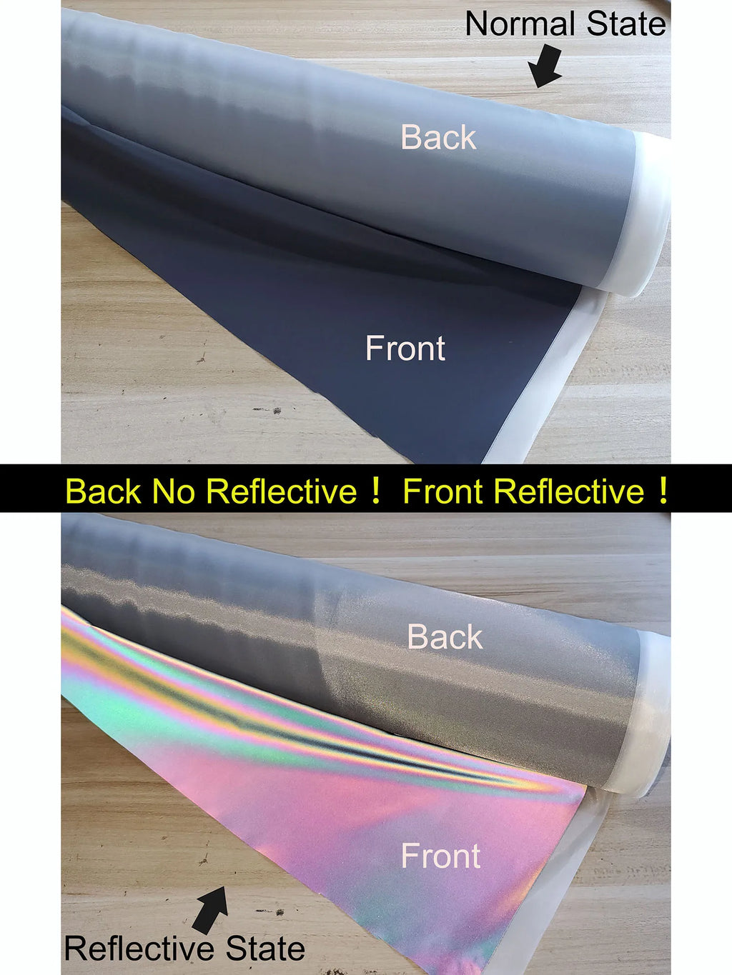 Rainbow Reflective Fabric Colorful High Bright DIY Make For Clothes Garment Designer Cloth Magic Gradient Color