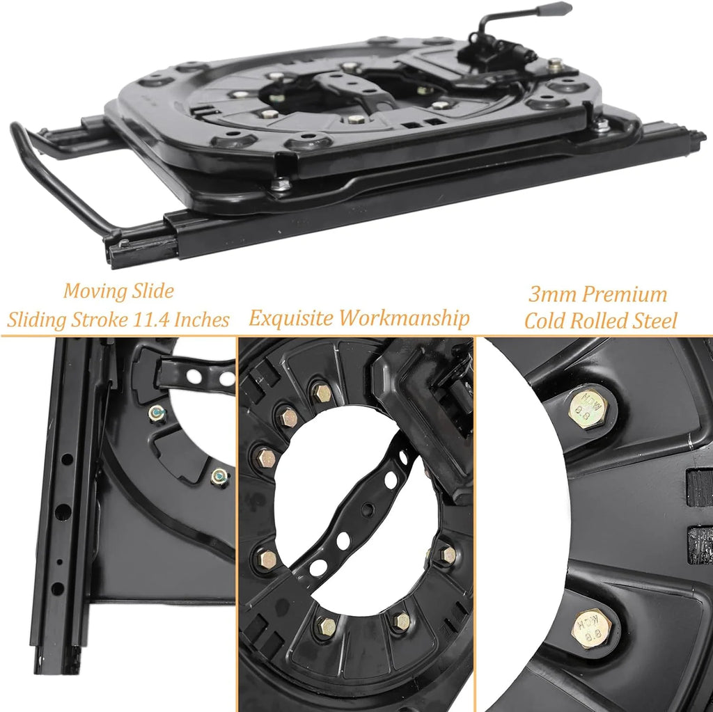 Heavy Duty Seat Swivel Base with Slider, 3.0mm Steel Plate Swivel Seat Base 360 Degree Rotatable for RV Van Camper Boat TruckBus