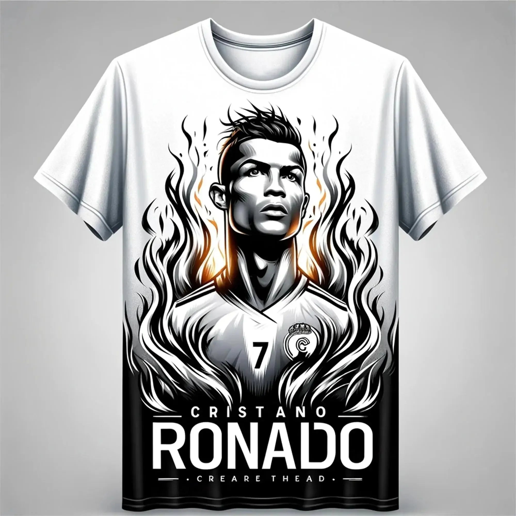 Summer men's T-shirt 3D printed Ronaldo boys' football training uniform, children's sports breathable top