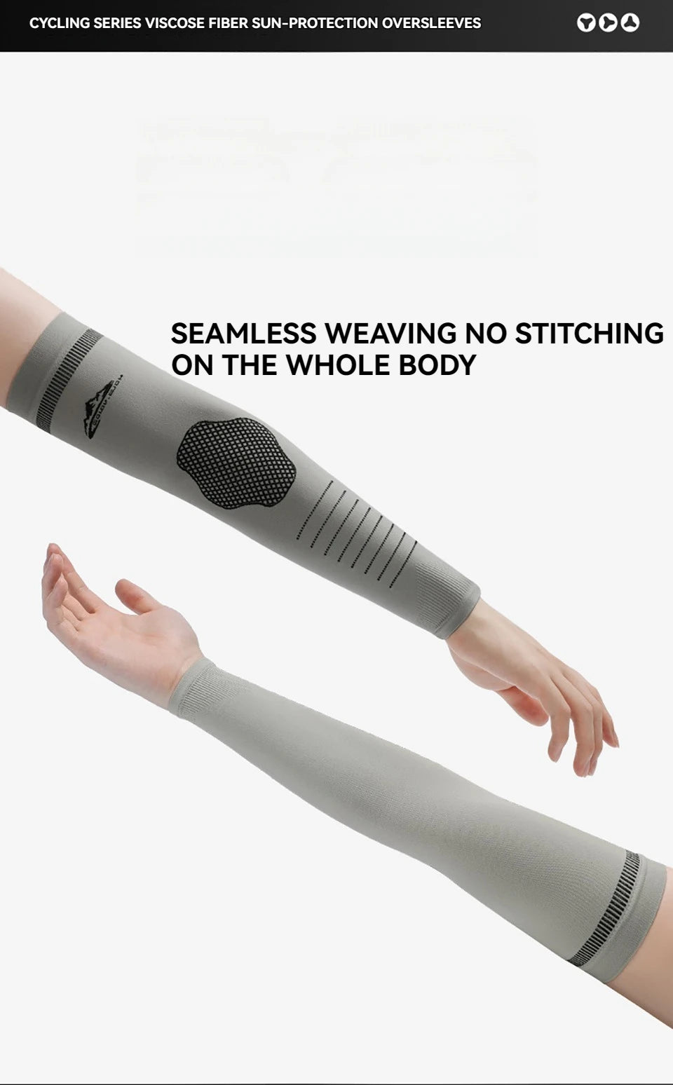 LOOGDEEL Summer UPF50+ Arm Sleeves Cool Feeling Breathable Ice Silk Cycling Sleeve Running Fishing Sunscreen Arm Support Unisex